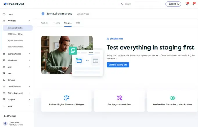 Оновлення продуктів: DreamPress тепер частина “Керування вебсайтами”