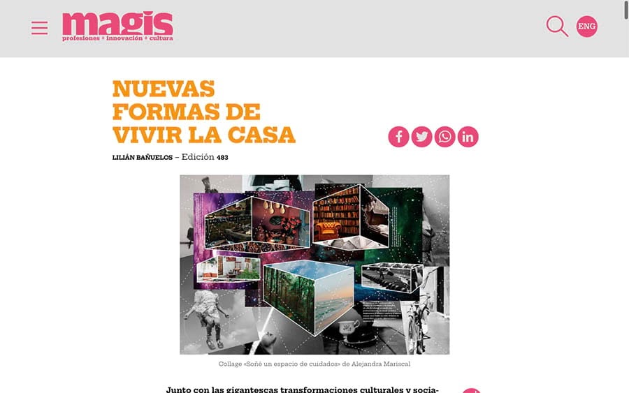 Página de inicio de la revista en línea Magis