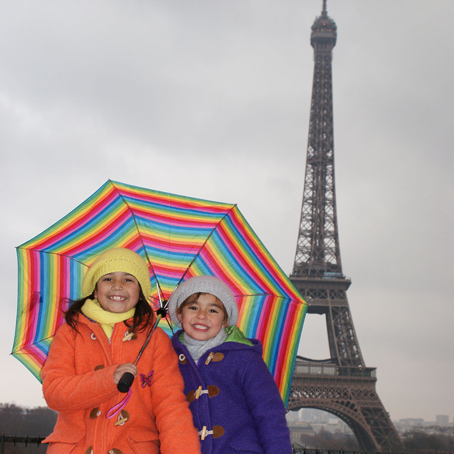 Sophia and Ava on their first transatlantic trip.