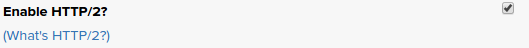 HTTP/2 DreamHost Control Panel