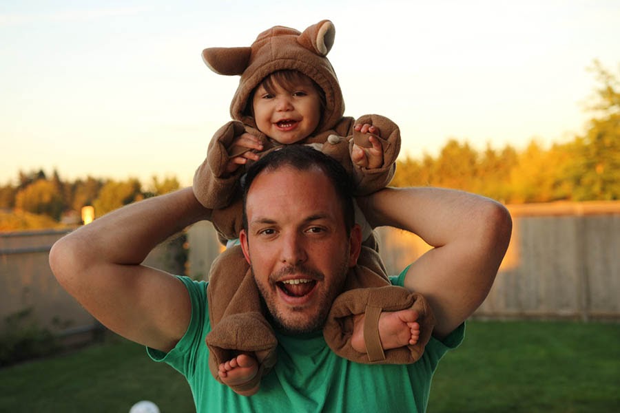 Dustin Lee and his oldest child, Elah, who helped inspire RetroSupply.