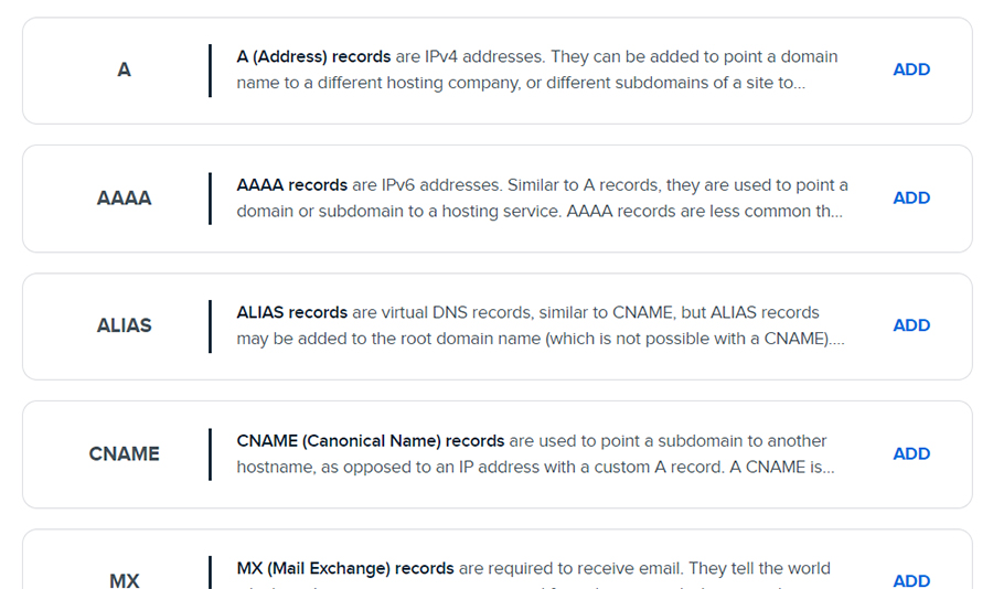 DreamHost improves DNS record descriptions