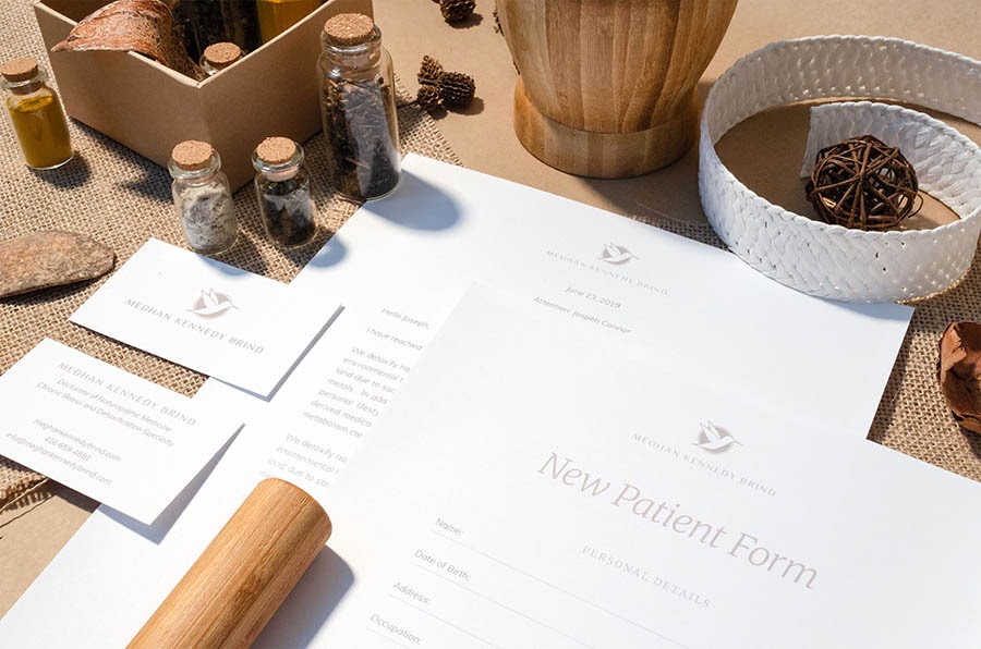Line and Grid design examples of stationery.