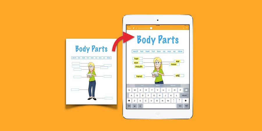 screenshot of snaptype illustration 'body parts'